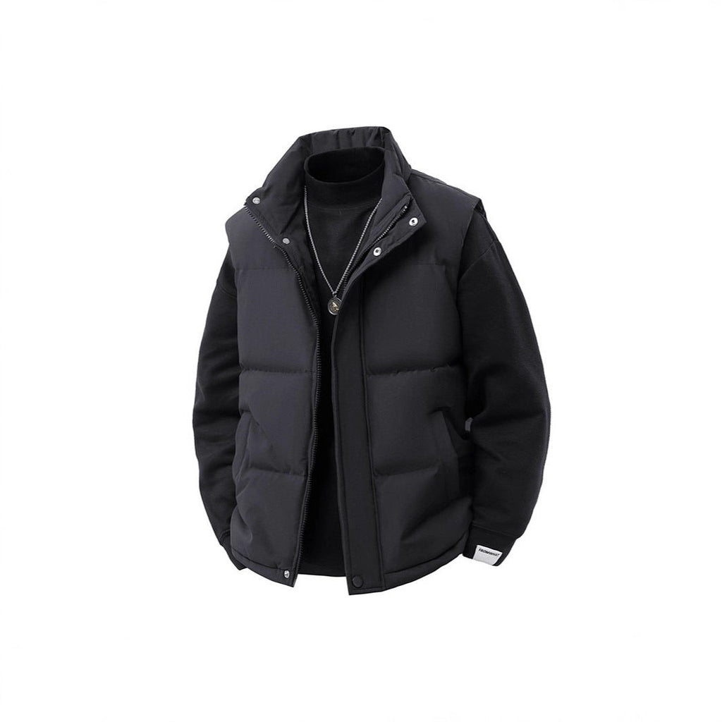 Gilet sans manche matelassé thermique pour homme, Coupe-vent à garnissage en fibres creuses