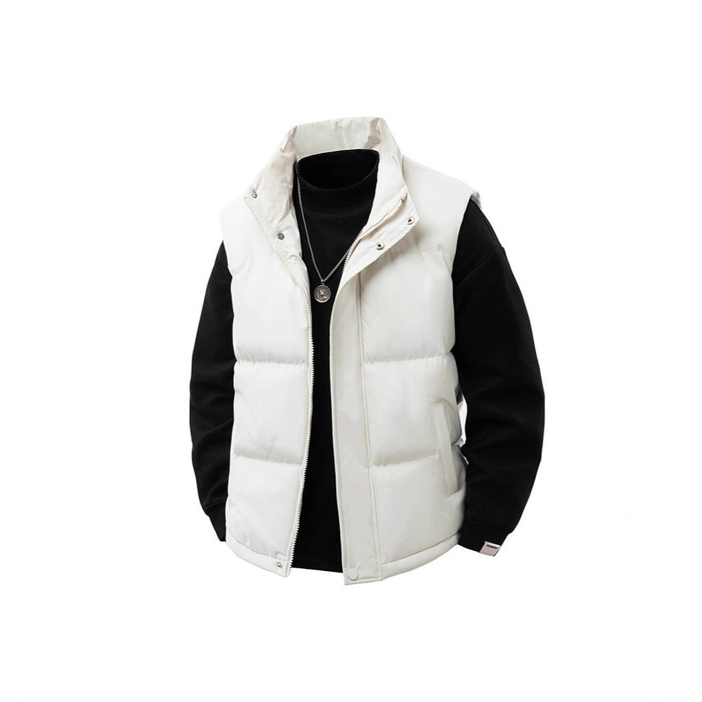 Gilet sans manche matelassé thermique pour homme, Coupe-vent à garnissage en fibres creuses