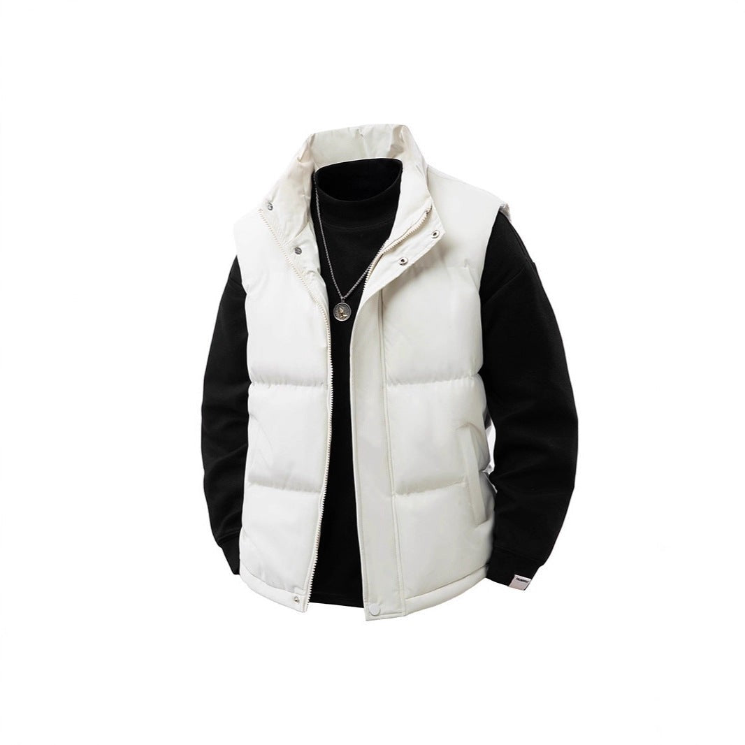 Gilet sans manche matelassé thermique pour homme, Coupe-vent à garnissage en fibres creuses