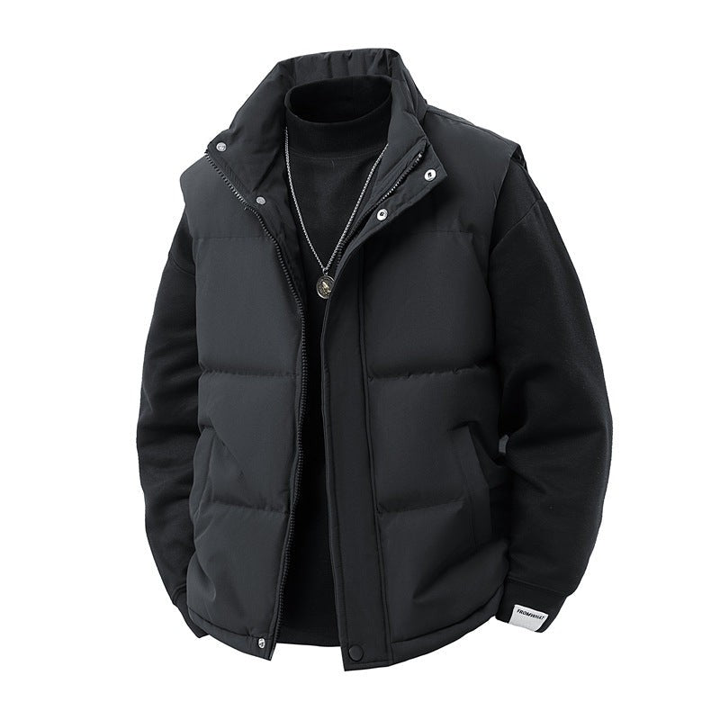 Gilet sans manche matelassé thermique pour homme, Coupe-vent à garnissage en fibres creuses