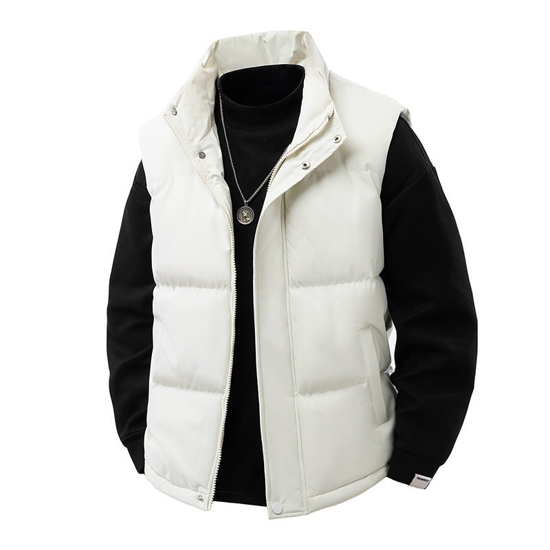 Gilet sans manche matelassé thermique pour homme, Coupe-vent à garnissage en fibres creuses