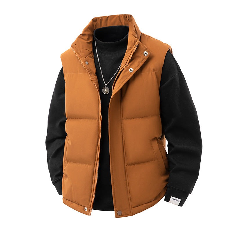 Gilet sans manche matelassé thermique pour homme, Coupe-vent à garnissage en fibres creuses