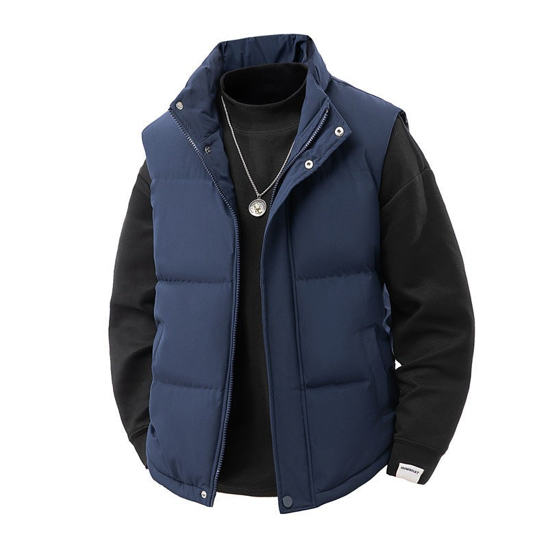 Gilet sans manche matelassé thermique pour homme, Coupe-vent à garnissage en fibres creuses