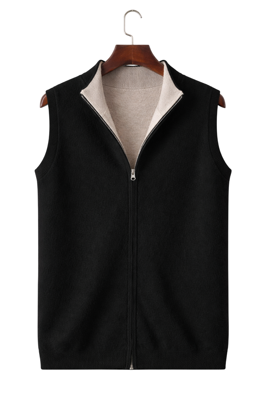 Gilet zippé en laine sans manches pour femme, Gilet Maison