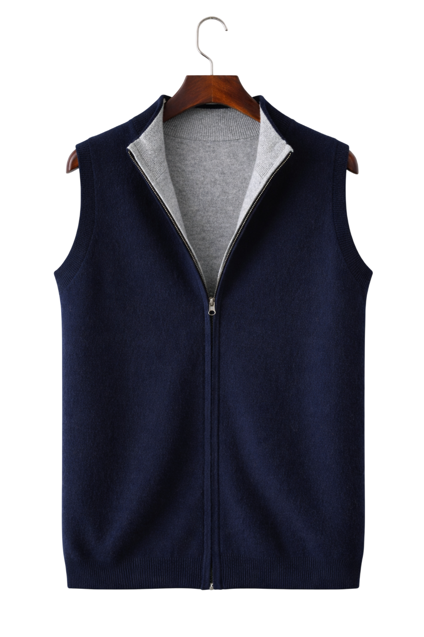Gilet zippé en laine sans manches pour femme, Gilet Maison