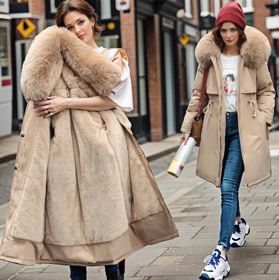 Manteau d'hiver chaud et imperméable grande taille pour femme