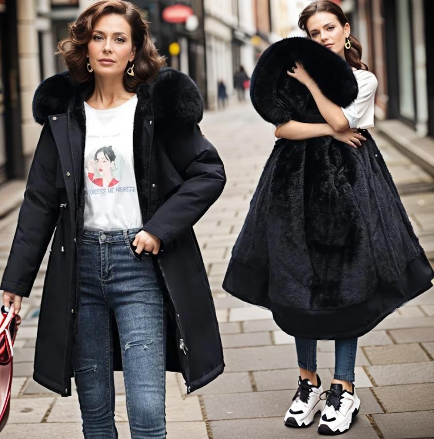 Manteau d'hiver chaud et imperméable grande taille pour femme