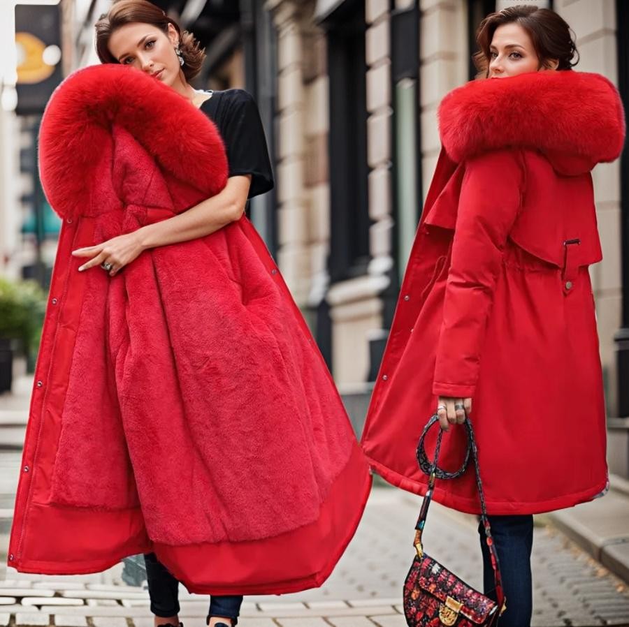 Manteau d'hiver chaud et imperméable grande taille pour femme