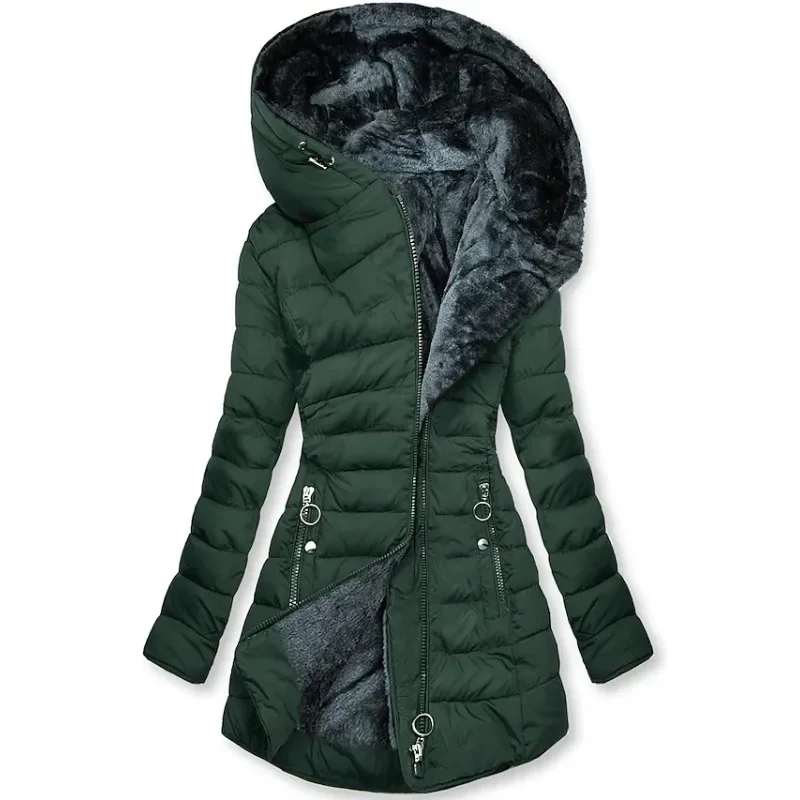 Manteau d'hiver en fausse fourrure pour femme, doublure confortable et élégante