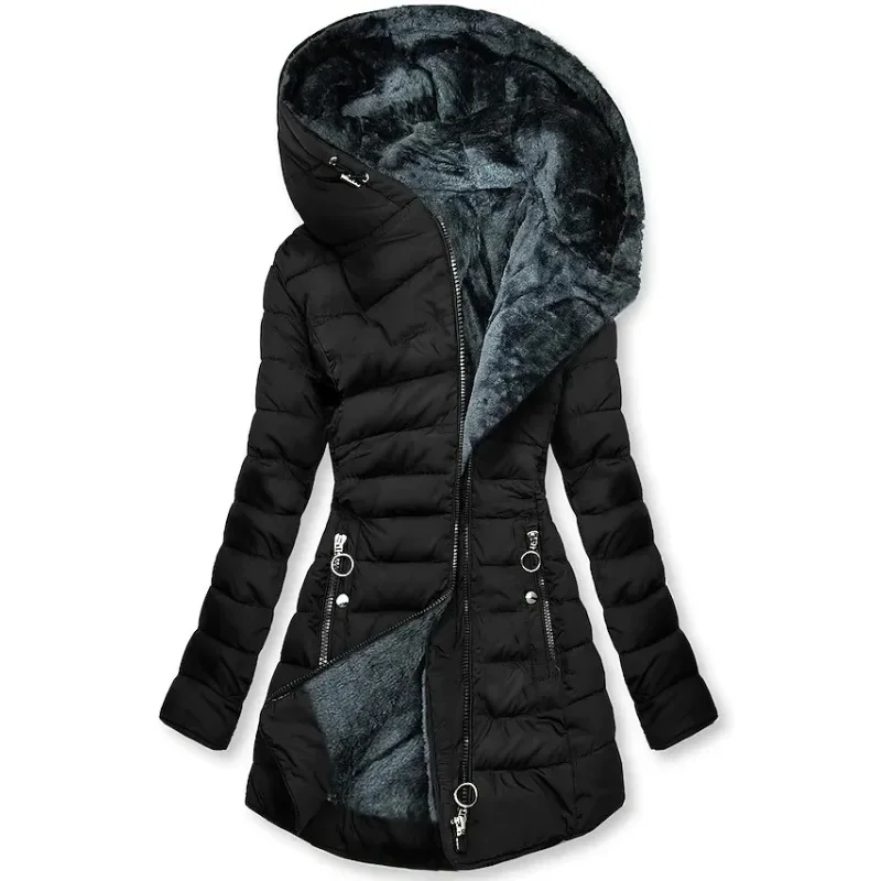Manteau d'hiver en fausse fourrure pour femme, doublure confortable et élégante