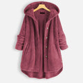 Manteau d'hiver grande taille chic à capuche au toucher velouté, pour femme ronde
