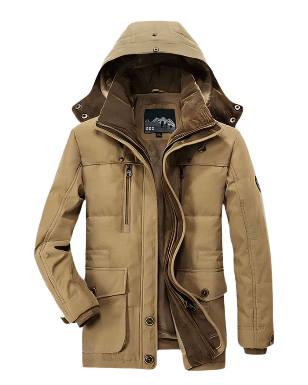 Manteau d'hiver isolant à capuche pour homme, style classe pour la ville et le plein air