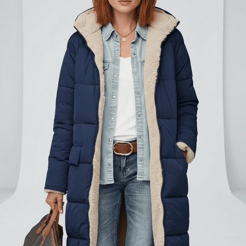 Manteau d'hiver matelassé long pour femme grande taille