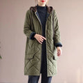 Manteau d'hiver mi-long à simple boutonnage avec capuche en grande taille, pour femme ronde