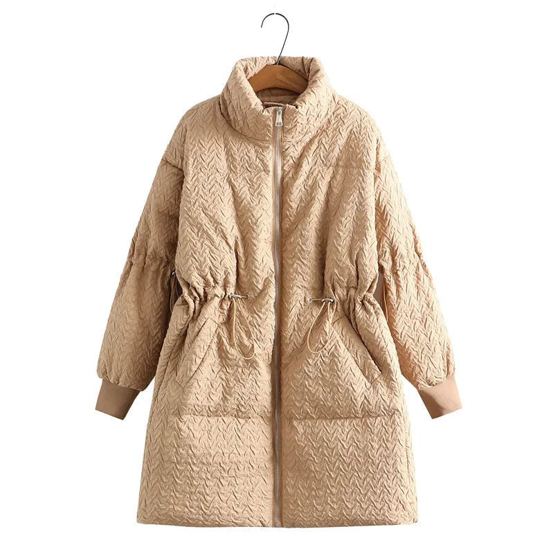 Manteau d'hiver mi-long grande taille pour femme ronde