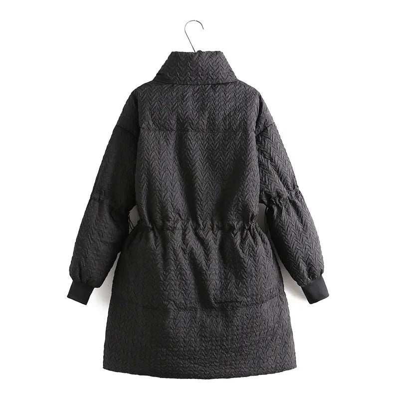 Manteau d'hiver mi-long grande taille pour femme ronde