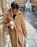 Manteau d'hiver oversize en fausse fourrure pour femme, Teddy Coat à poches