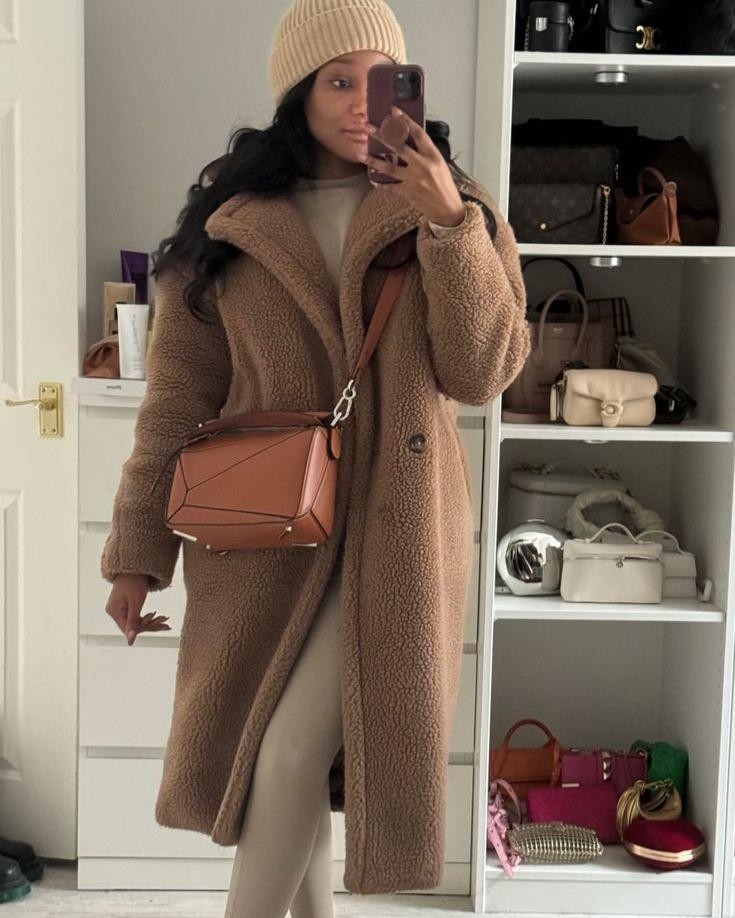 Manteau d'hiver oversize en fausse fourrure pour femme, Teddy Coat à poches