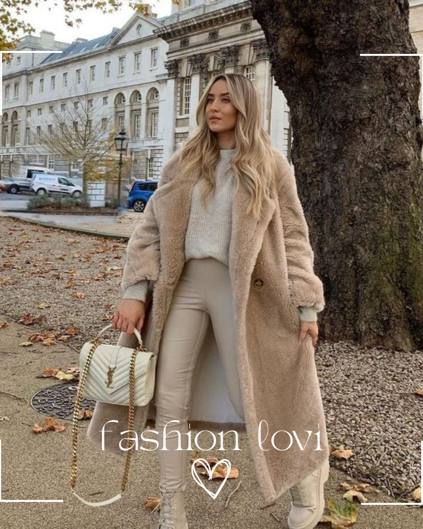Manteau d'hiver oversize en fausse fourrure pour femme, Teddy Coat à poches
