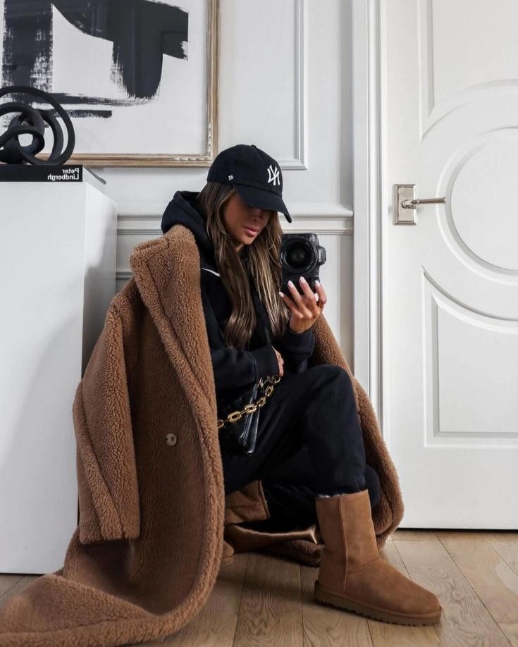 Manteau d'hiver oversize en fausse fourrure pour femme, Teddy Coat à poches