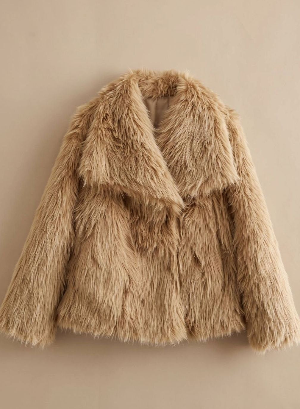 Manteau en fausse fourrure femme, court et duveteux, mode automne-hiver