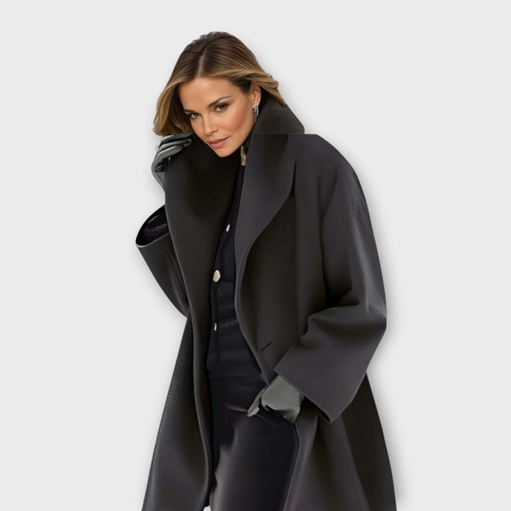 Manteau en laine coupe-vent élégant et chaud pour femme grande taille