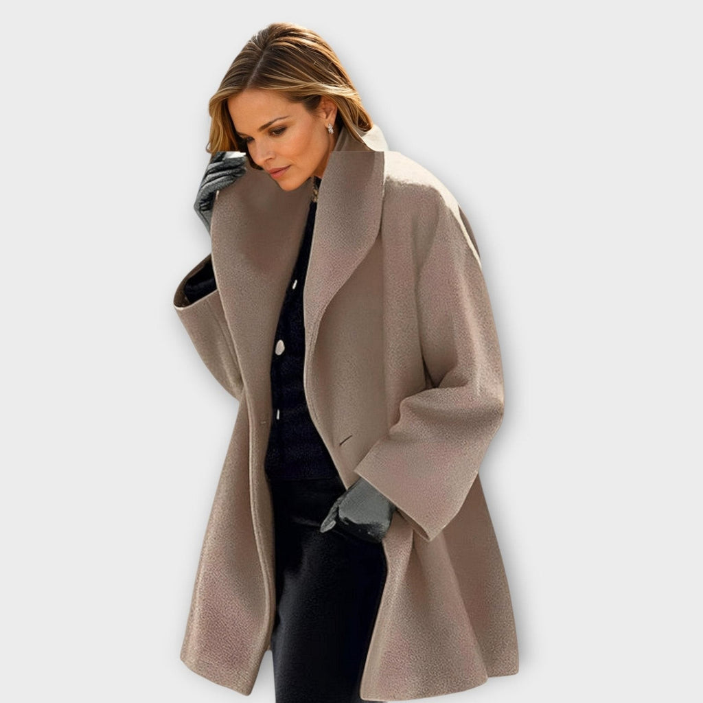 Manteau en laine coupe-vent élégant et chaud pour femme grande taille