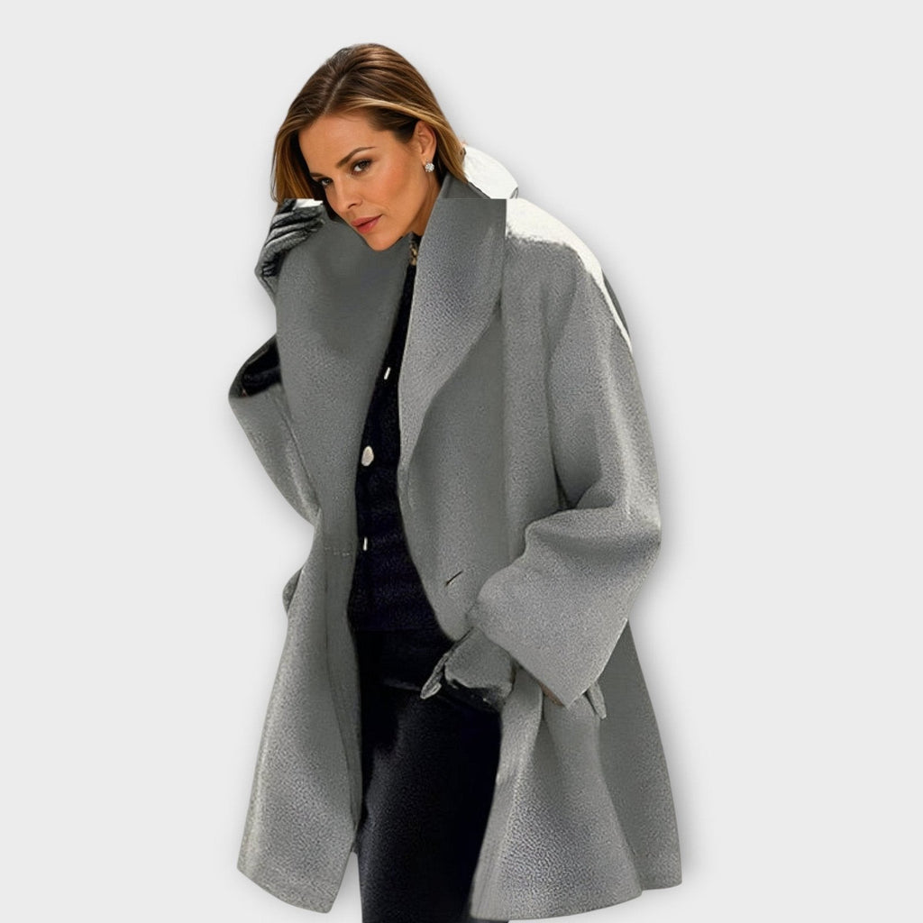 Manteau en laine coupe-vent élégant et chaud pour femme grande taille