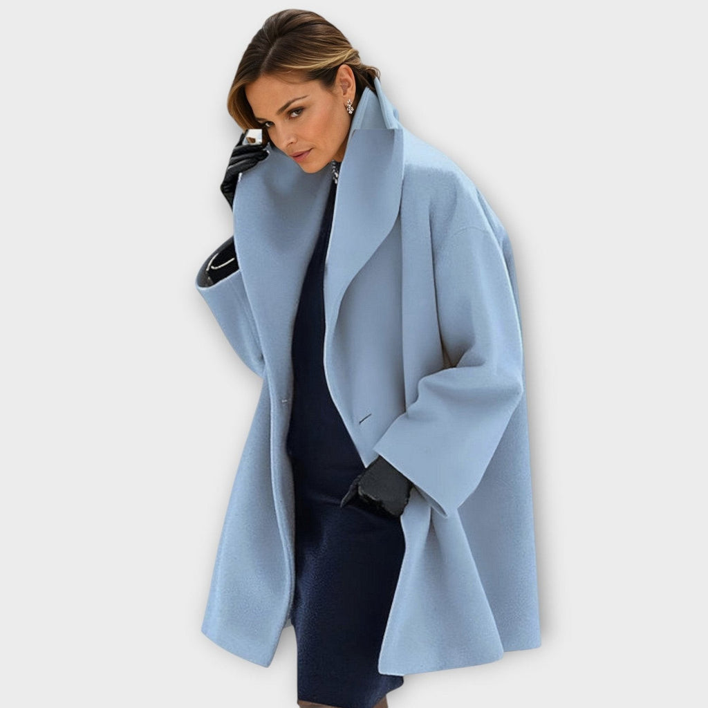 Manteau en laine coupe-vent élégant et chaud pour femme grande taille