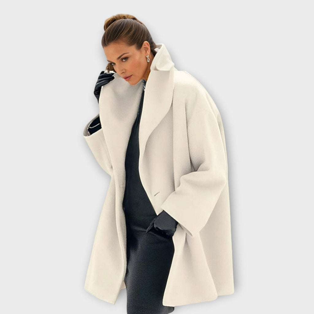 Manteau en laine coupe-vent élégant et chaud pour femme grande taille