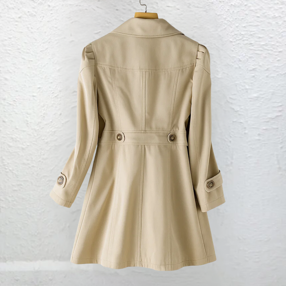 Manteau en laine femme à col trench vintage