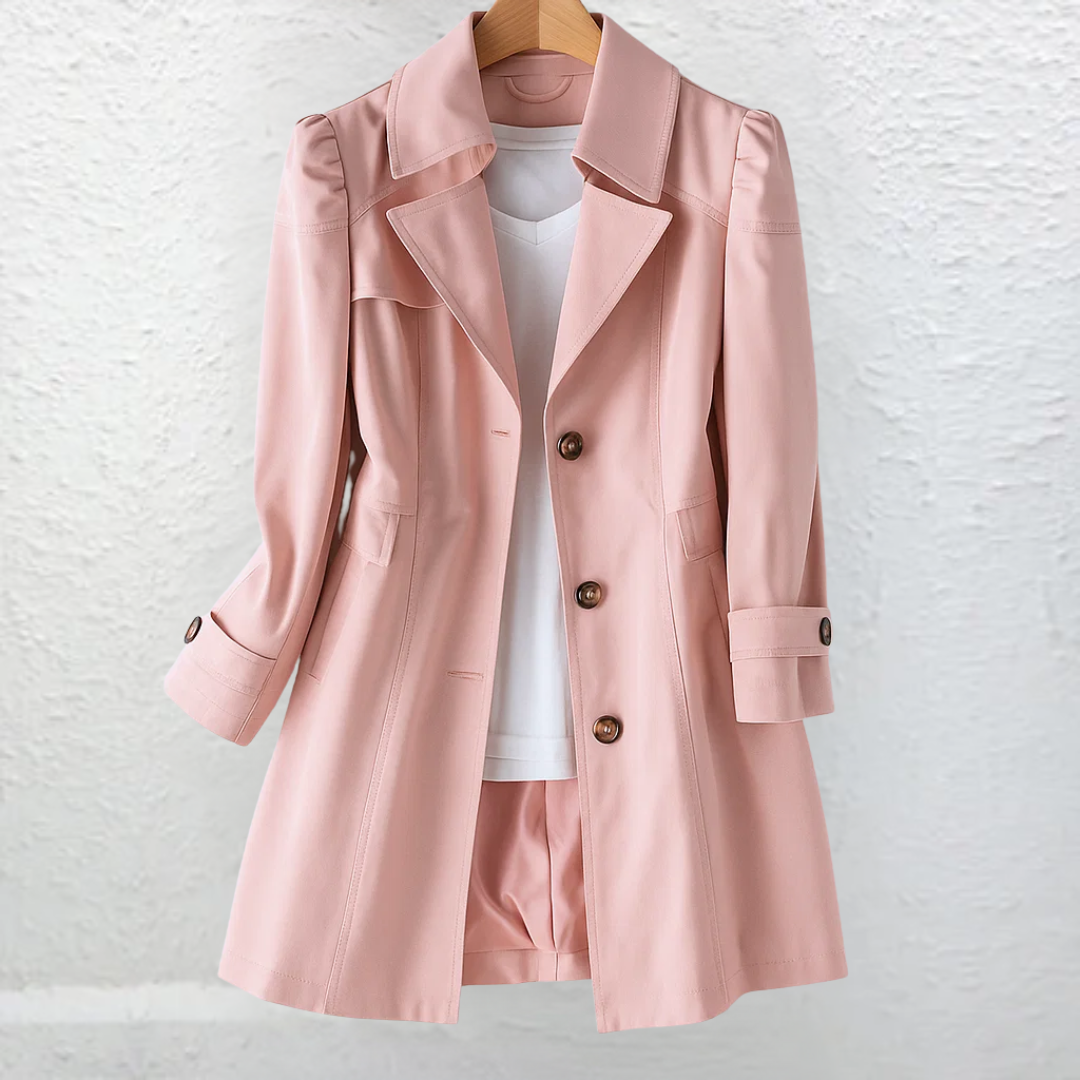 Manteau en laine femme à col trench vintage