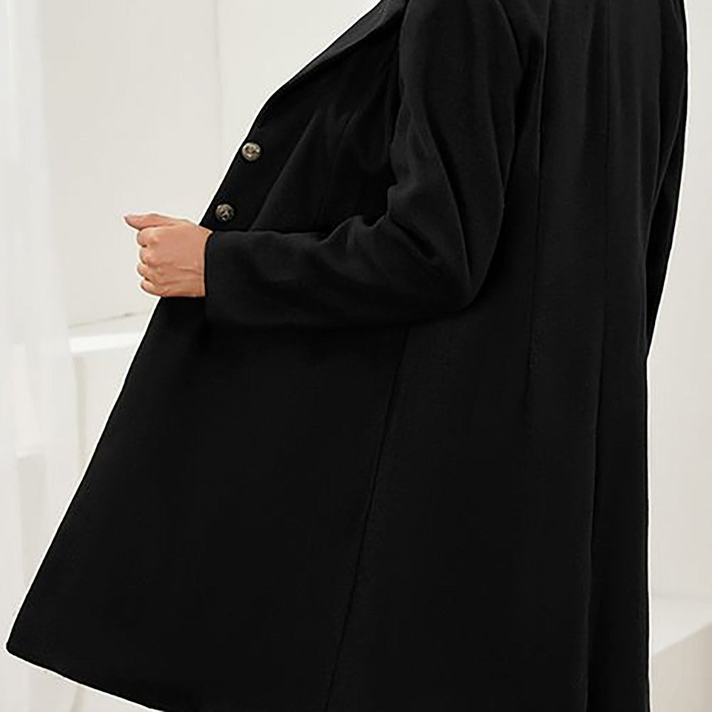 Manteau femme noir chaud à la coupe cintrée