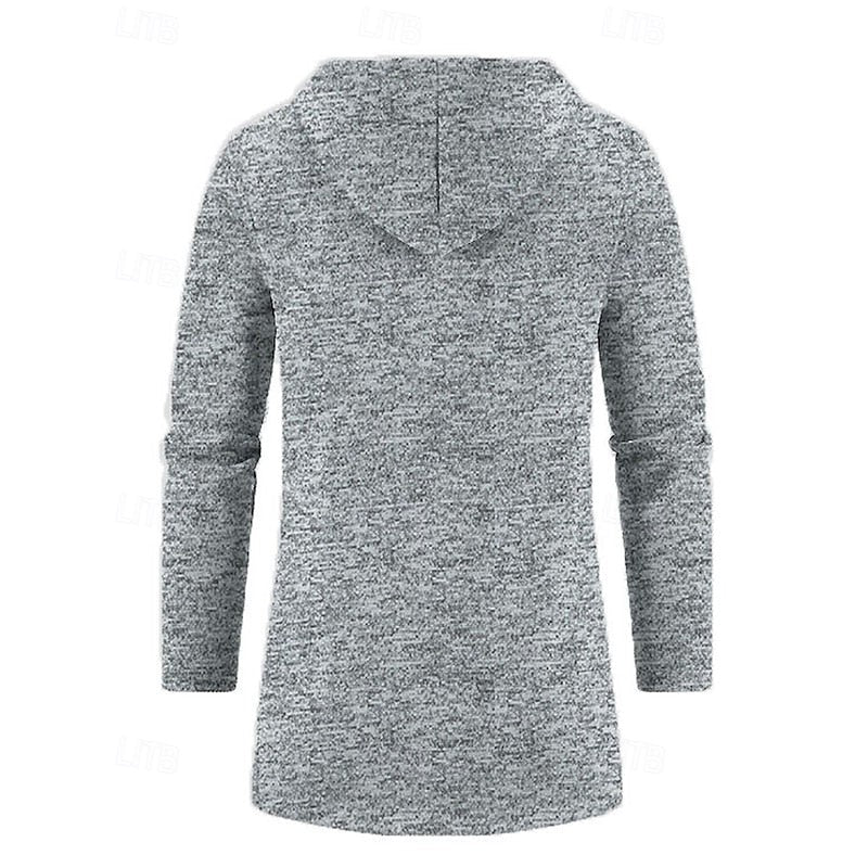 Manteau long à capuche avec fermeture éclair pour homme