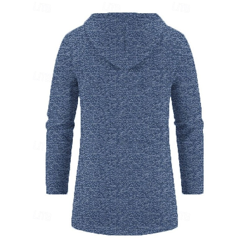 Manteau long à capuche avec fermeture éclair pour homme
