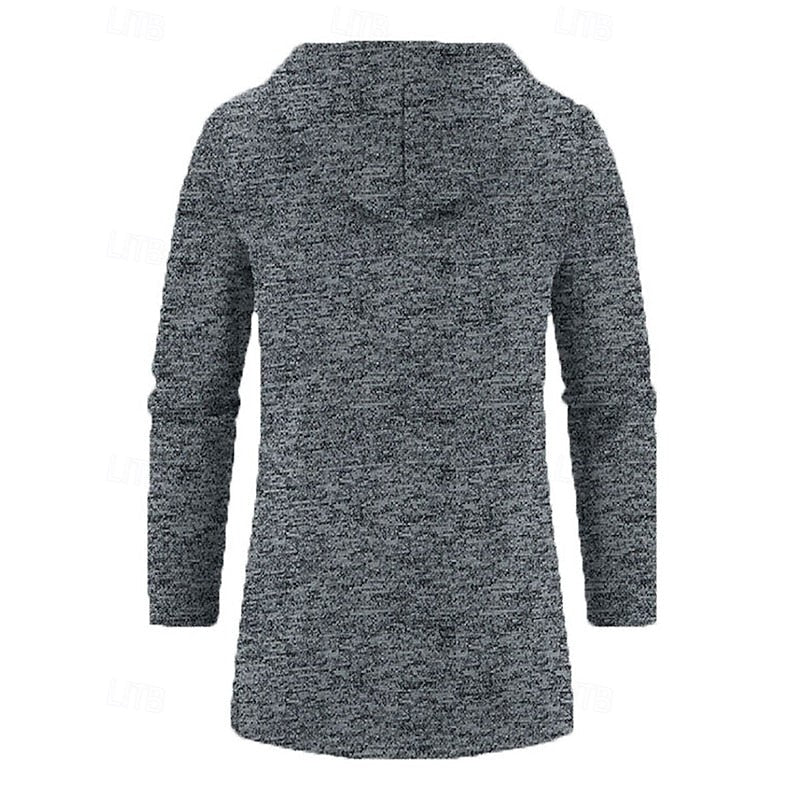 Manteau long à capuche avec fermeture éclair pour homme
