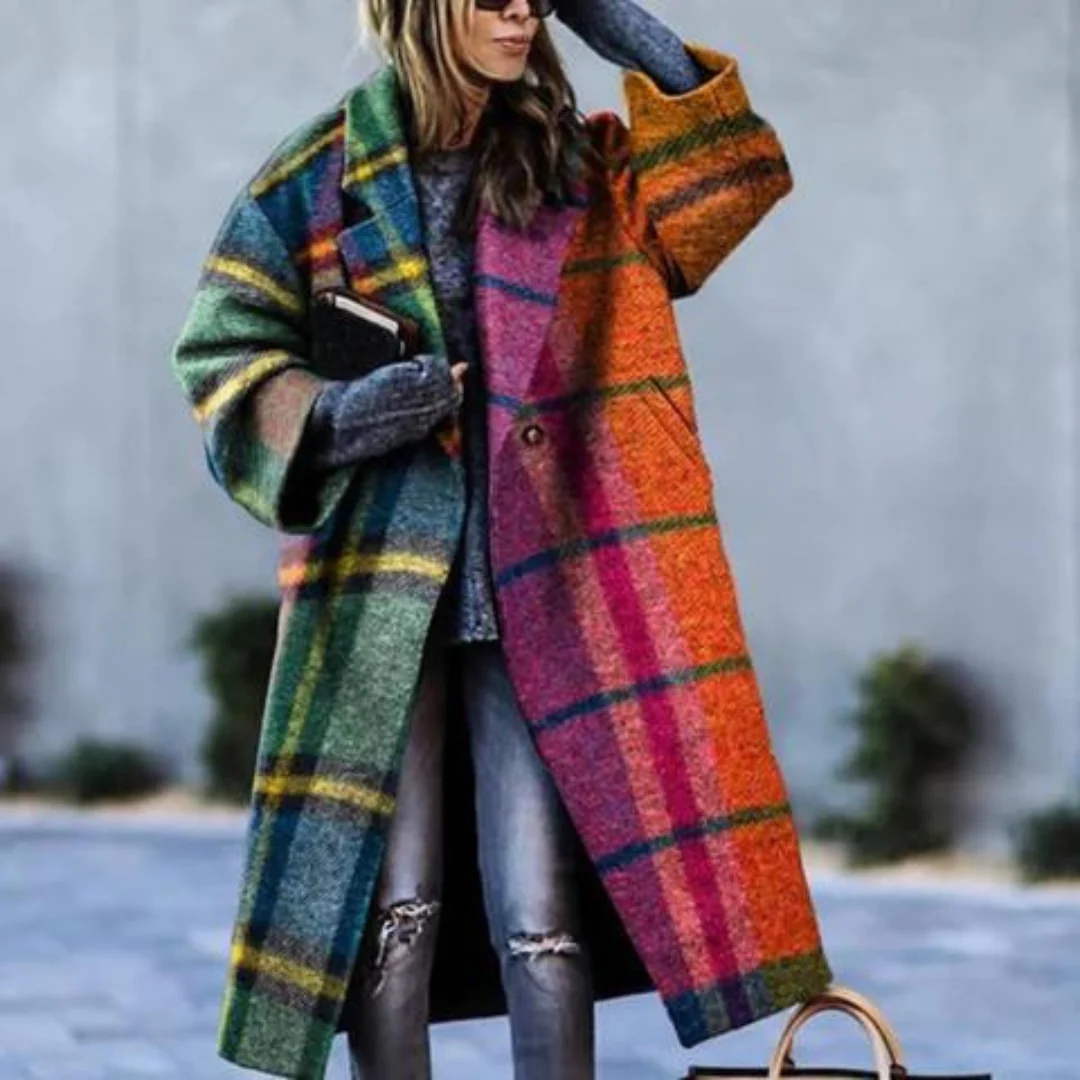 Manteau long en laine mélangée à coupe oversize pour femme