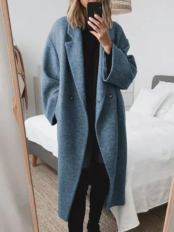 Manteau long oversize à épaules tombantes pour femme