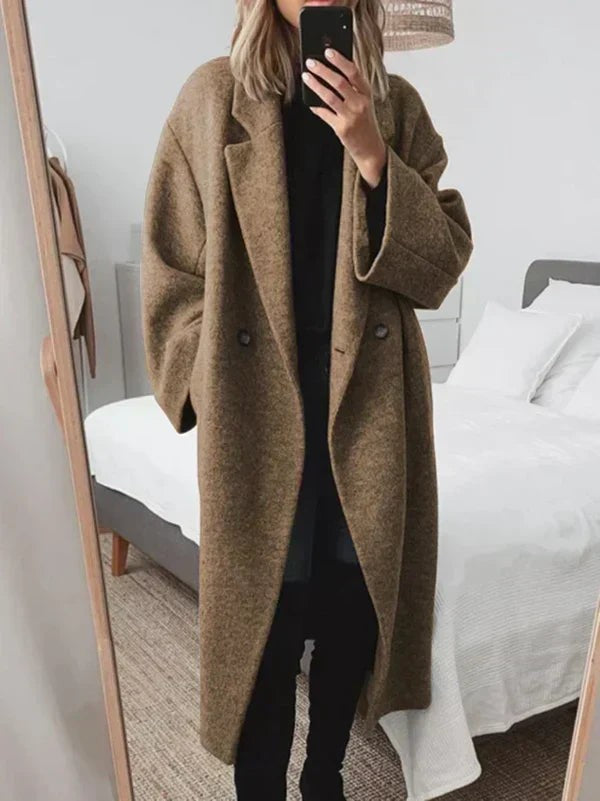 Manteau long oversize à épaules tombantes pour femme