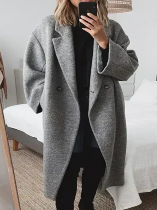 Manteau long oversize à épaules tombantes pour femme