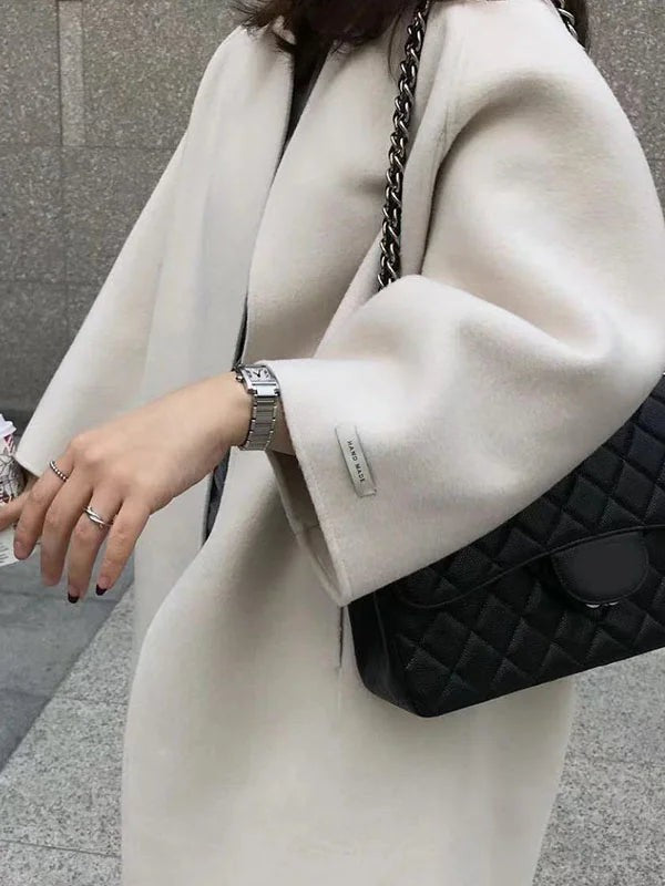 Manteau long oversize en laine pour femme