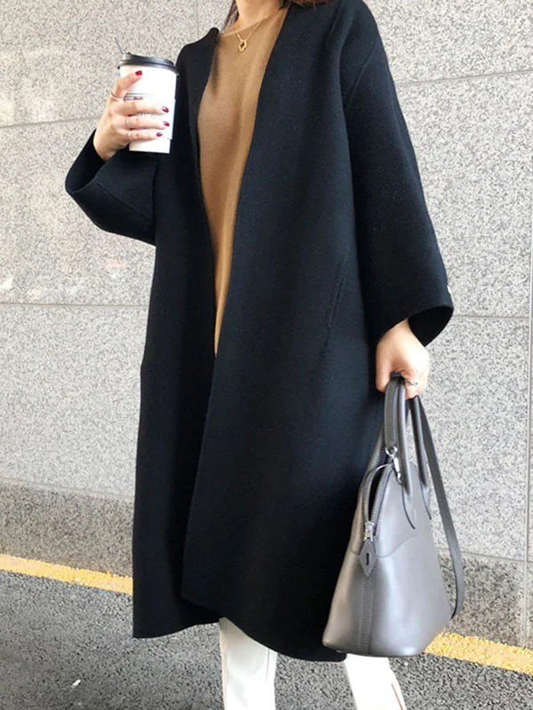 Manteau long oversize en laine pour femme