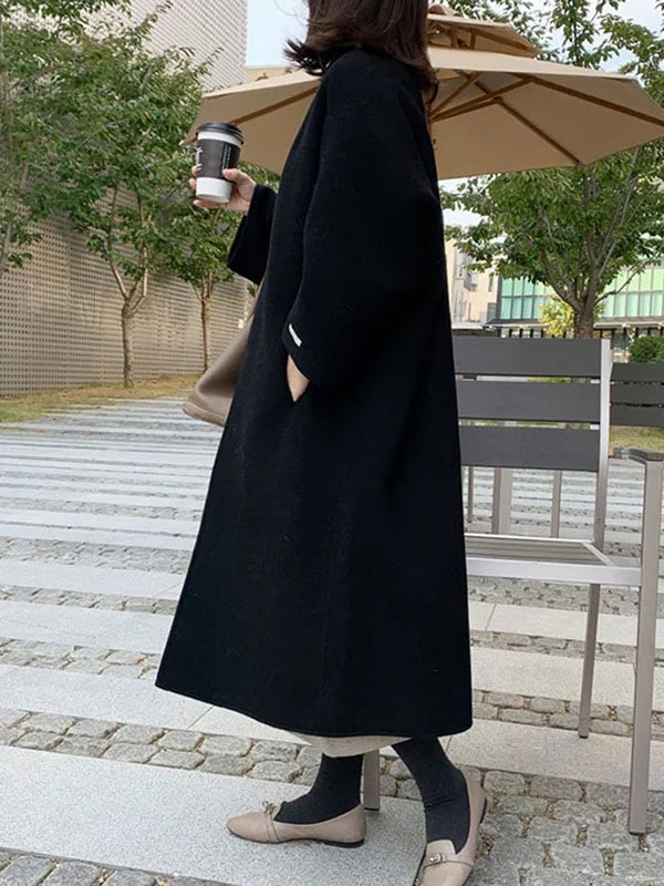 Manteau long oversize en laine pour femme