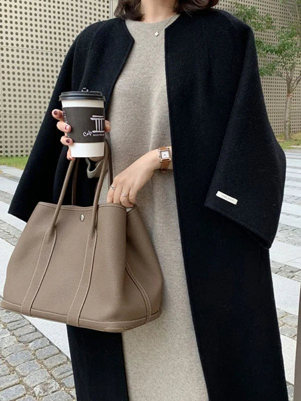 Manteau long oversize en laine pour femme