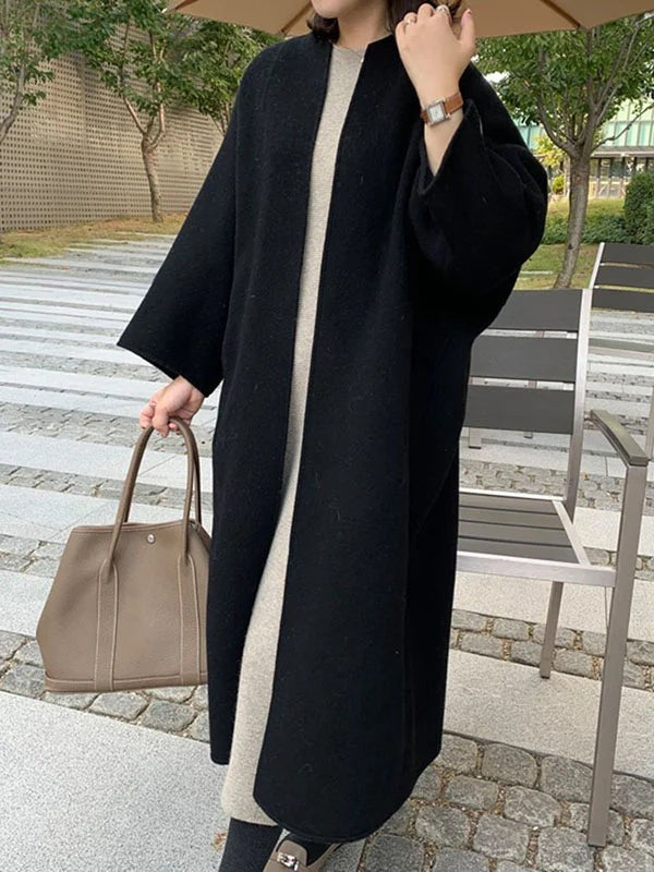 Manteau long oversize en laine pour femme