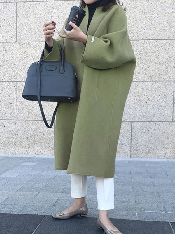 Manteau long oversize en laine pour femme