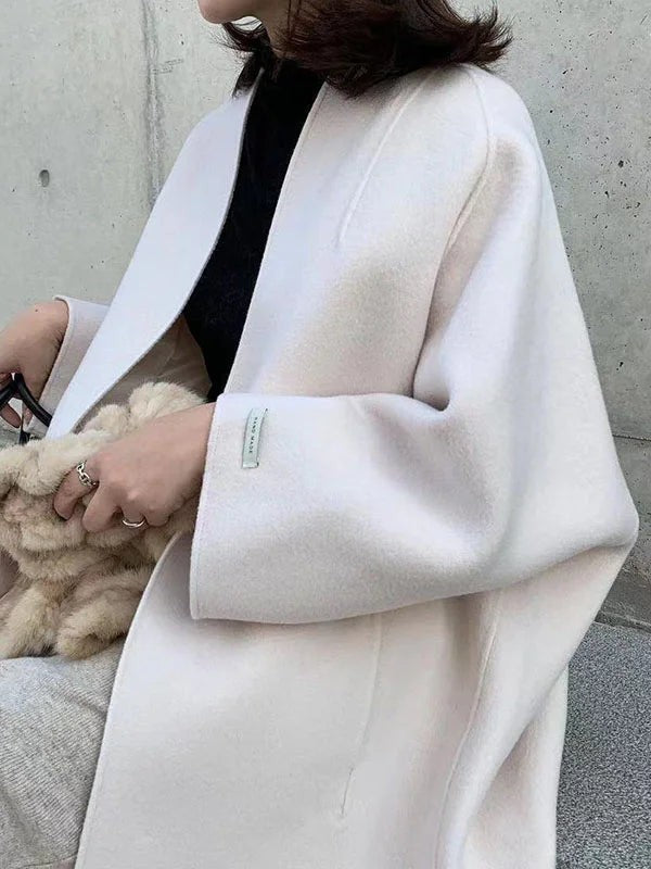 Manteau long oversize en laine pour femme