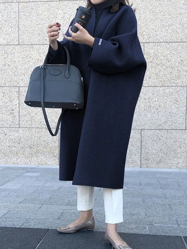 Manteau long oversize en laine pour femme