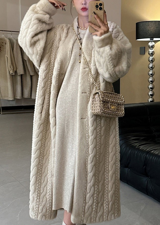 Manteau long oversize pour femme à col en V et boutons, coupe moderne