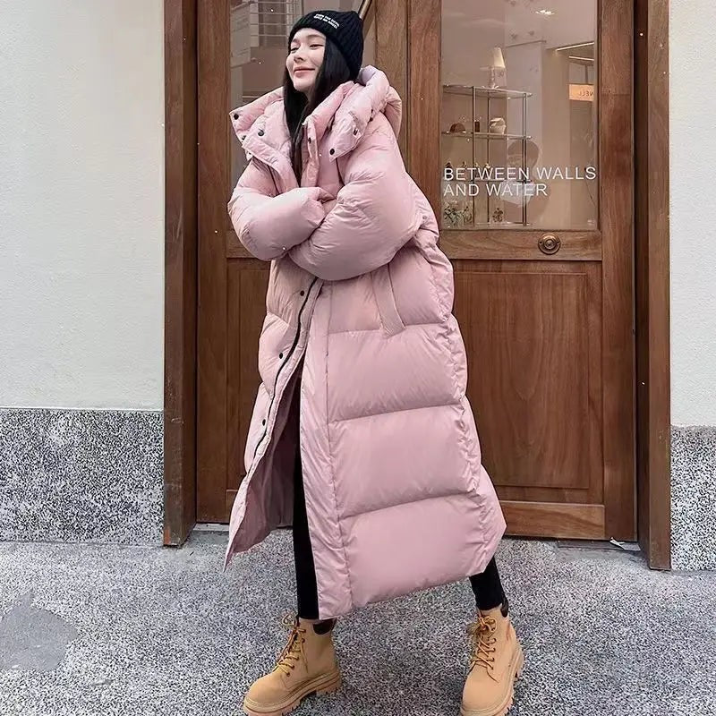 Manteau long oversize pour femme, chaud et coupe-vent